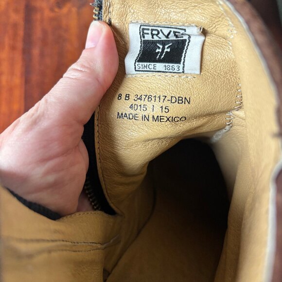 Frye Boots - Patty Artisan Side Zip Heel Boots Brown- Women's 8 US - Picture 6 of 6